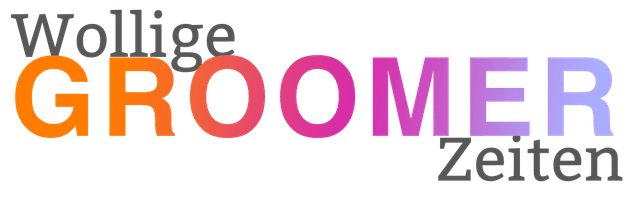 Wollige Groomer Zeiten Schriftzug